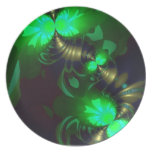 Irish Goblin – Emerald and Gold Ribbons Dinner Plates