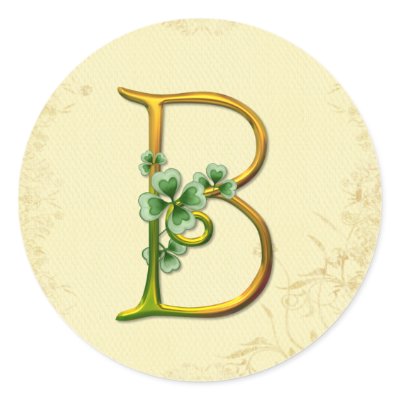 Irish Gold Monogram B stickers
