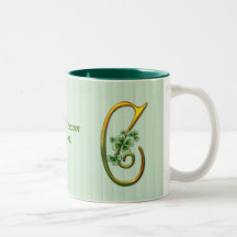 Irish Gold Monogram C Coffee Mugs