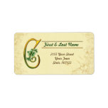 Irish Gold Monogram C Label