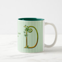 Irish Gold Monogram D - Customize Coffee Mug