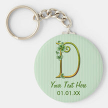 Irish Gold Monogram D -Customize Keychains