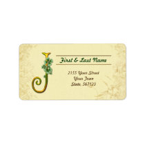 Irish Gold Monogram J Label