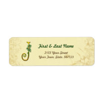 Irish Gold Monogram J Label