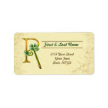 Irish Gold Monogram R Label