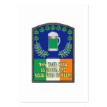Irish Green Beer Toast Business Card Templates