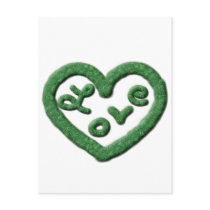 Irish Green Heart with Love postcards