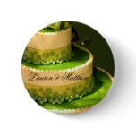 Irish Green Wedding Cake decoration Pinback Button