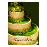 Irish Green Wedding Cake decoration Greeting Card
