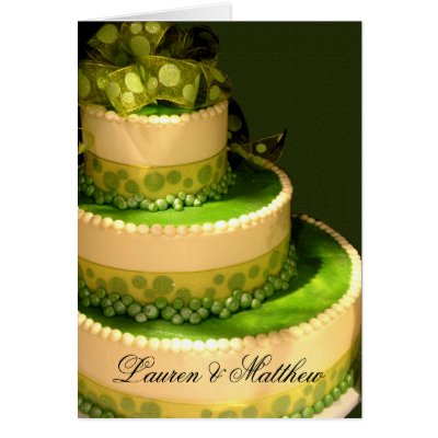 Irish Green Wedding Cake decoration Greeting Card by perfectpostage