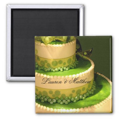 Irish Green Wedding Cake decoration Fridge Magnets by perfectpostage