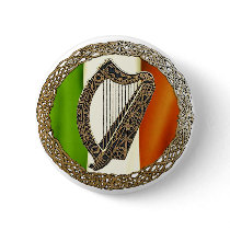 Irish Harp Button