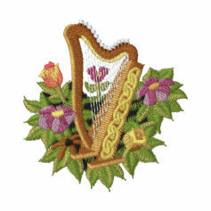Irish Harp Embroidered Hoodie