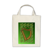 Irish Harp n Shamrocks, Erin go Bragh Bag