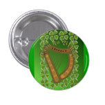 Irish Harp n Shamrocks, Erin go Bragh Buttons
