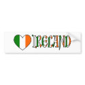 Irish Heart Flag & Word Ireland bumper stickers by ameriyank Irish Heart Flag & Word Ireland bumper stickers