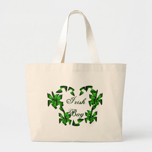 Irish Heart In White Bag - Customizable Canvas Bags