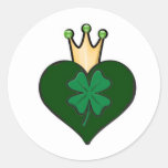 Irish Heart Round Stickers