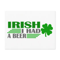 Irish I Had A Beer Postcard