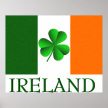 Irish Ireland Shamrock Flag Colors Poster