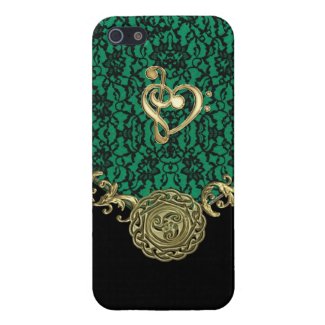 Irish Kelly Green Celt Lace Love Music Clef Heart iPhone 5 Covers