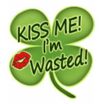 Irish - Kiss Me I'm Wasted t-shirts