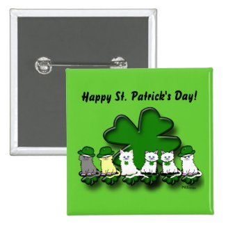 Irish Kitties In A Row Button