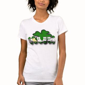 Irish Kitties In A Row Green T-Shirt