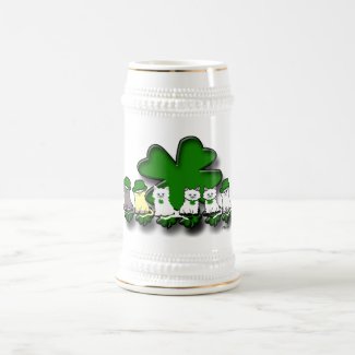 Irish Kitties In A Row Stein Mug