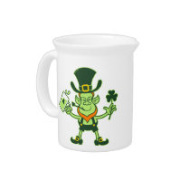Irish Leprechaun Drinking a Toast pitchers