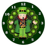 Irish Leprechaun Holiday wall clock