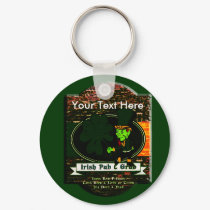 IRISH LEPRECHAUN PERSONALIZED PUB TEMPLATE keychains