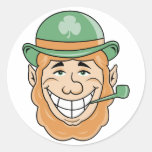 Irish Leprechaun Round Stickers
