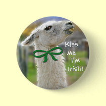 Irish Llama: Kiss Me buttons