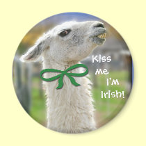 Irish Llama: Kiss Me magnets