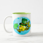 IRISH LUCK GOLDFISH wearing hat and shamrocks cute Coffee Mug