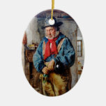 Irish Man Puts Whiskey Into Flask Hanging Decor Christmas Ornament