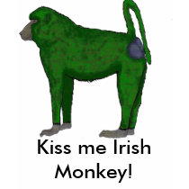 IRISH Monkey, Kiss me Irish Monkey! t-shirts