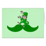 Irish monkey mustache greeting cards