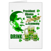 Irish Obama Drink Beer Stimulus Gifts Cards