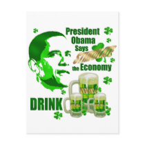 Irish Obama Drink Beer Stimulus Gifts postcards by IrishT Irish Obama Drink Beer Stimulus Gifts postcards