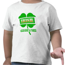 Irish One Day A Year With 4-Leaf Clover, Angled Tees