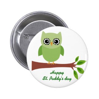 Irish Owl Pinback Button