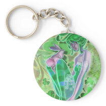Irish Pinup Lady Key Chain