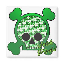 irish pirate skully skull magnets