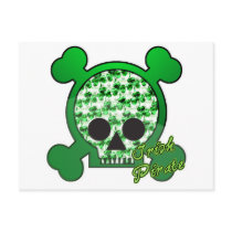 irish pirate skully skull postcards