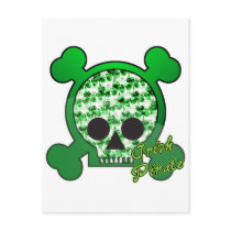 irish pirate skully skull postcards