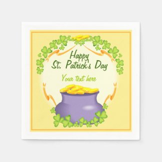 Irish Pot of Gold Napkins Standard Cocktail Napkin