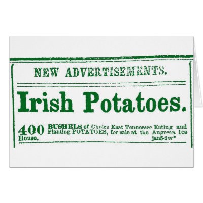 Irish Potato Newspaper Advertisement Civil War era Greeting Card by Jakestuff