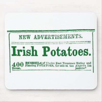 Irish Potato Newspaper Advertisement Civil War era Mouse Pad by Jakestuff